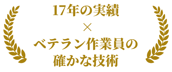 17年の実績 × ベテラン作業員の確かな技術