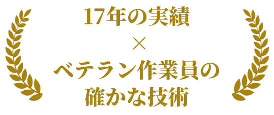 17年の実績 × ベテラン作業員の確かな技術